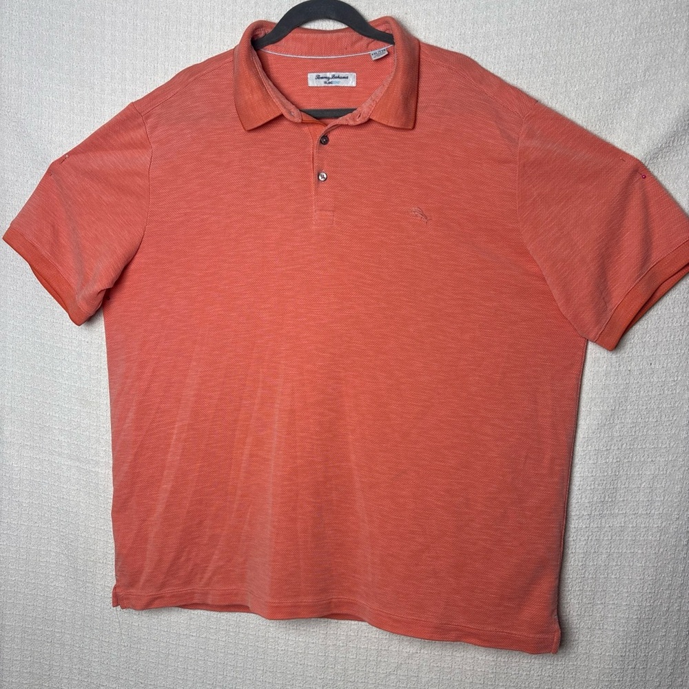 Tommy Bahama‎ Orange Polo Shirt Soft Texture